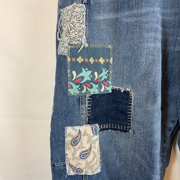 Pilcro Patchwork Jeans EU 60W US 26W Wide Leg - Picture 5 of 13